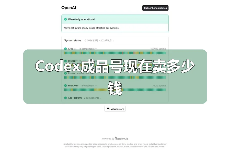 Codex成品号现在卖多少钱